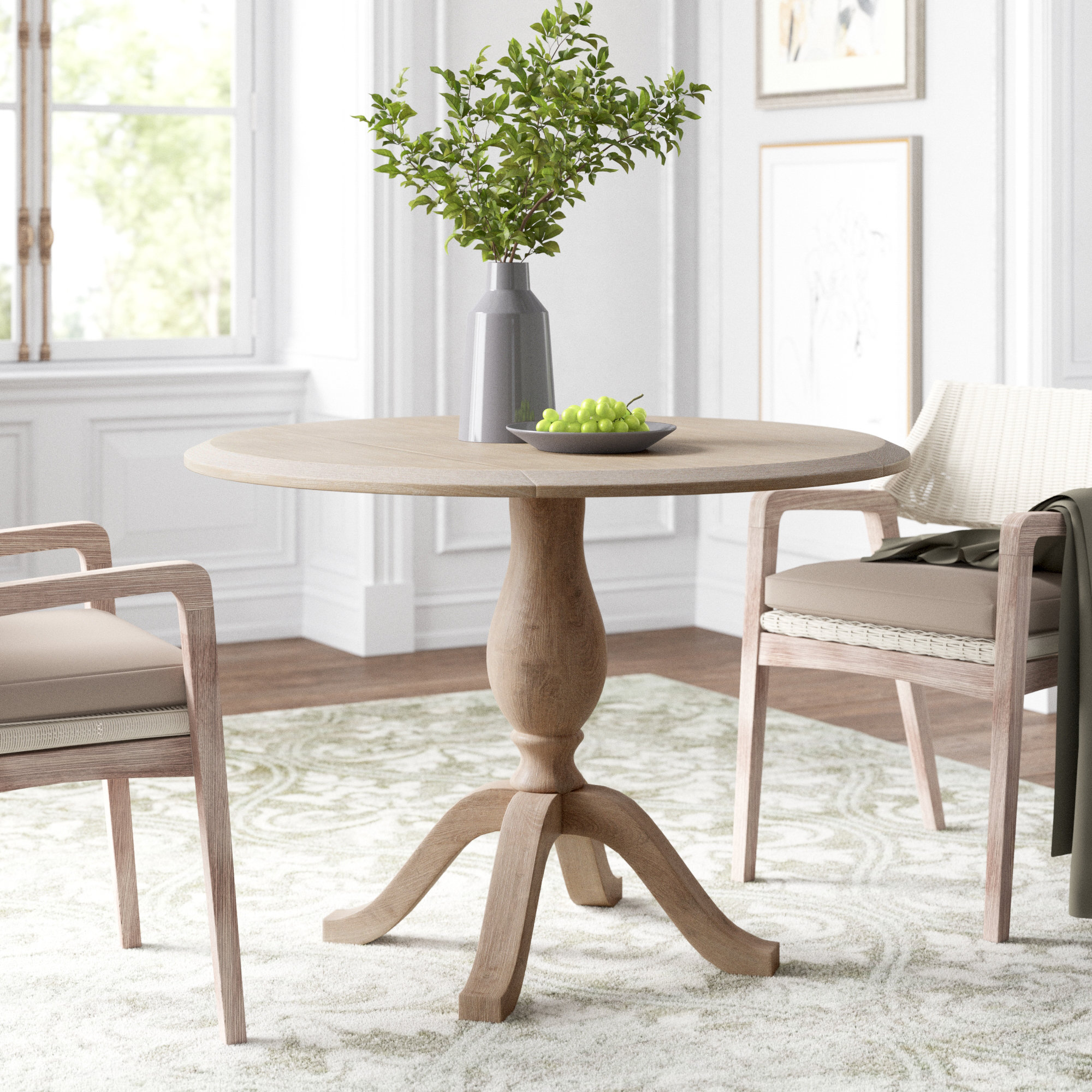 Alcott Hill® 42" Round Drop Leaf Wood Pedestal Dining Table & Reviews ...
